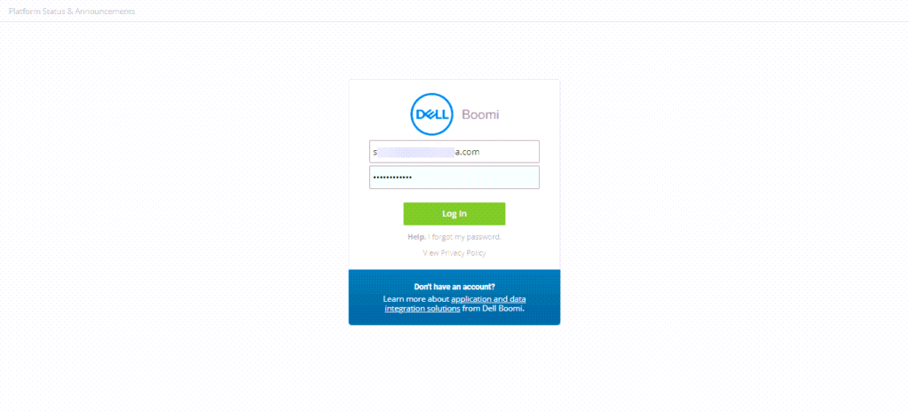 The old landing page, featuring a centered panel to enter the user name and password, though the field labels disappear when you begin typing. A button reads Log In.